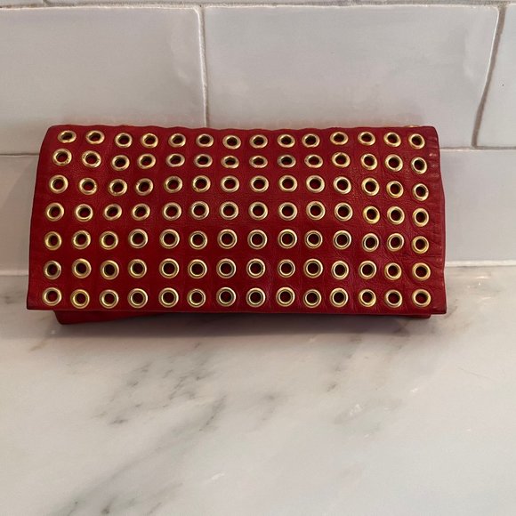 Prada Nappa Grommet Clutch Bag in Red - Picture 4 of 5